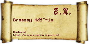 Brassay Mária névjegykártya